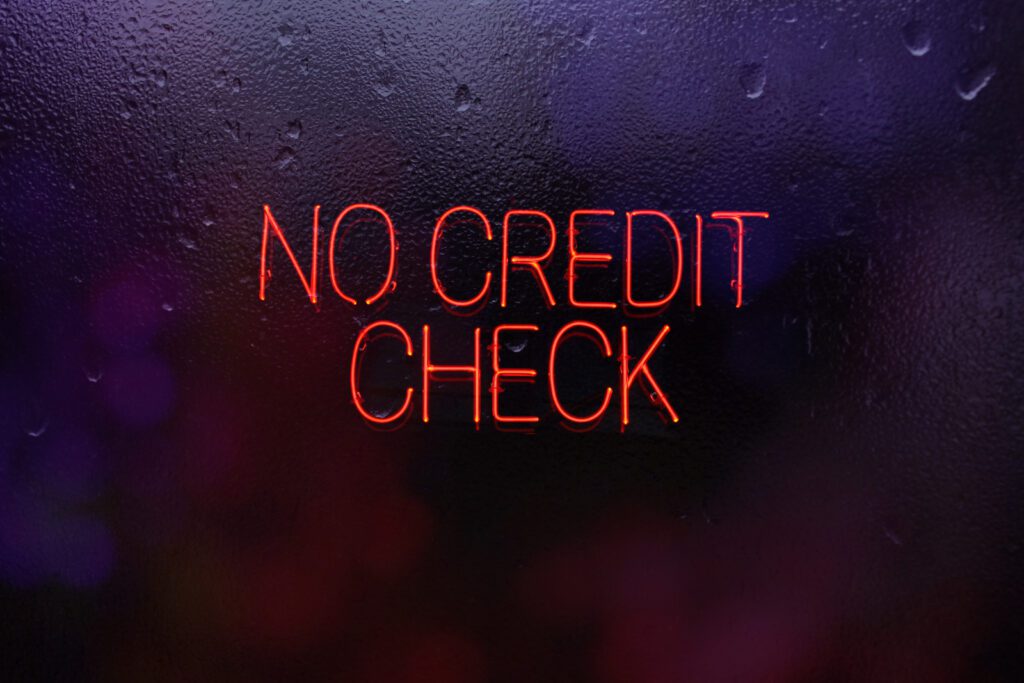 no credit check sign